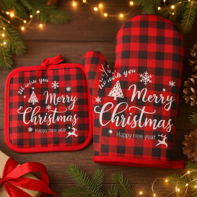 nana utilise gant de cuisine motif careaux