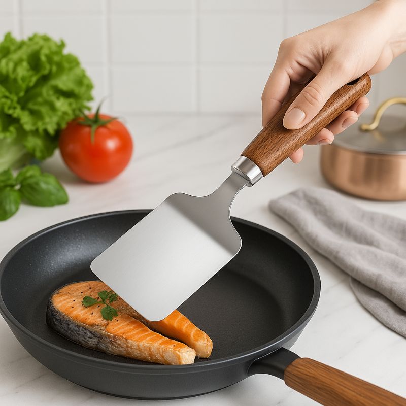 utiliser spatule cuisine pour prendre poisson