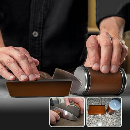 maman utilise aiguiseur couteau cylindrique