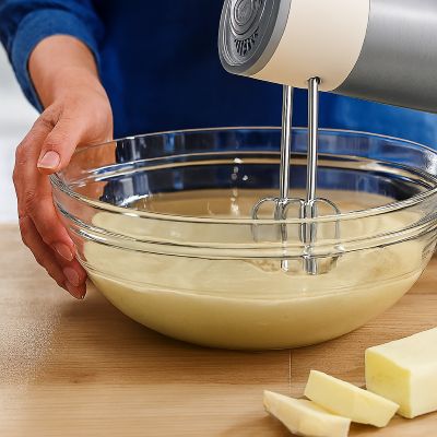 melanger creme beurre avec batteur electrique