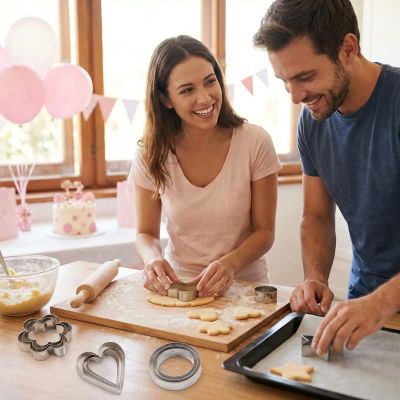 nana et papa utilisent emporte-pièces pour biscuits