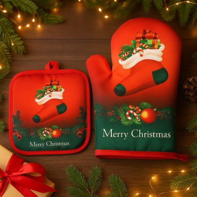 maman achete gant de cuisine motif botte