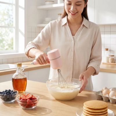 nana mélange pâte pancakes avec mini batteur électrique 