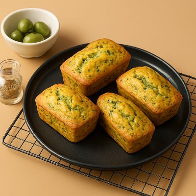 mini cake olive cuit dans moule a cake