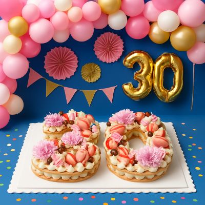 gateau anniversaire chiffre trente avec moule a gateau