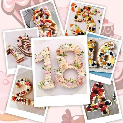 plusieurs combinaisons avec moule a gateau chiffre