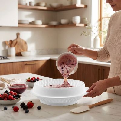 mousse dans moule à gateau en silicone