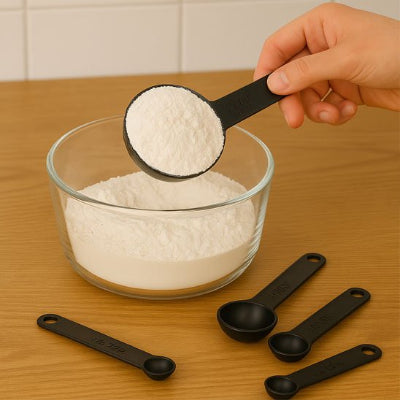 nana rempli cuillre doseuse grande de farine