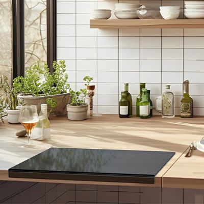 maman utilise planche a decouper pour servir