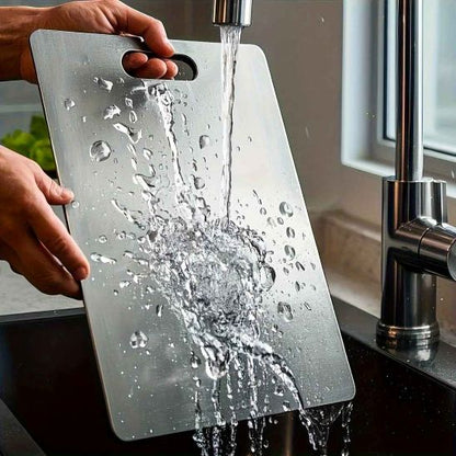 maman rince planche a decouper inox