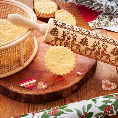 rouleaux a patisserie motif renne noel