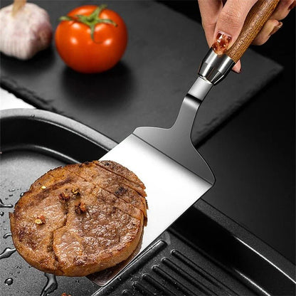 prendre galette viande avec spatule cuisine