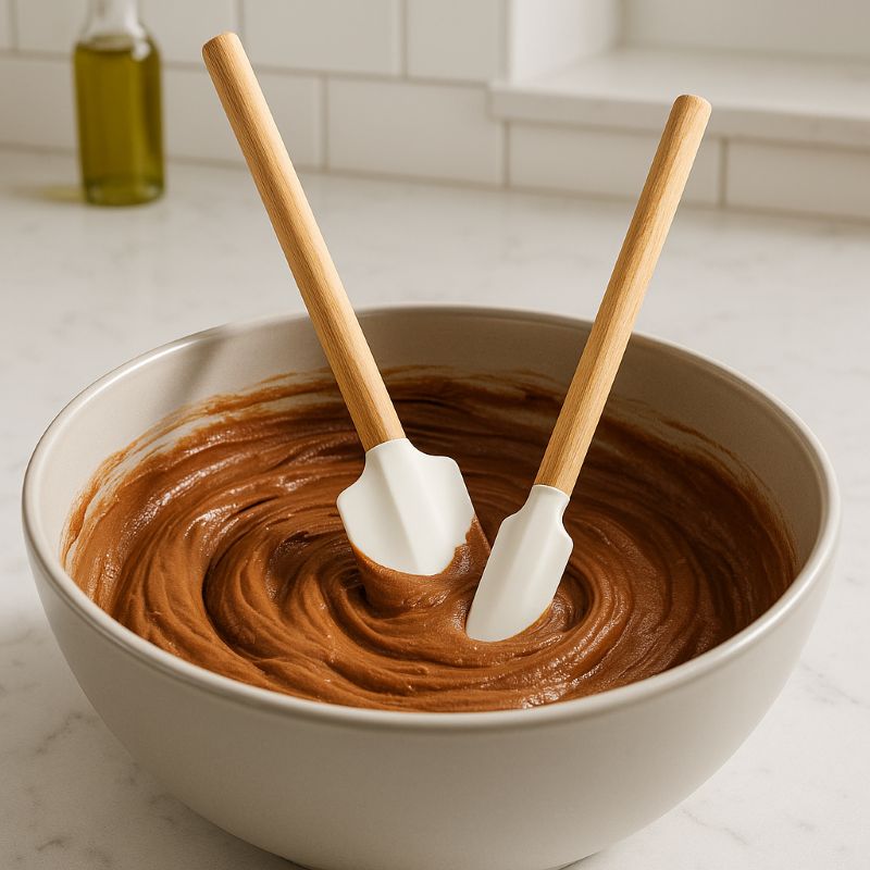 remuer mousse chocolat avec spatule