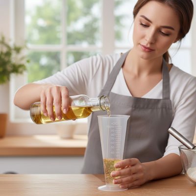 nana remplie verre doseur huile